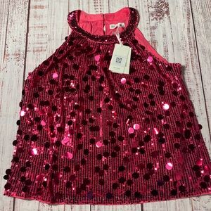 Grace Karin Fuchsia Sequin Halter style Bling Top